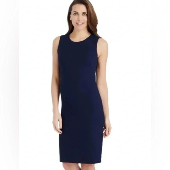 J. Mclaughlin Womens Blue Devon Textured Stretch Sheath Sleeveless Dress size XS - Picture 1 of 9